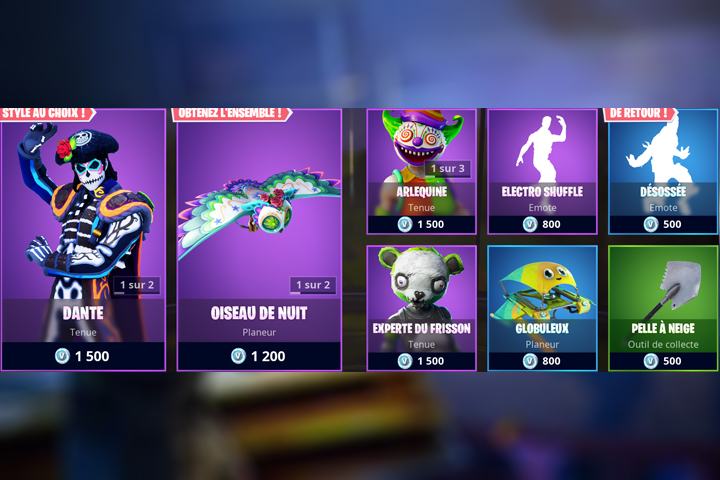 Boutique Fortnite 2 novembre